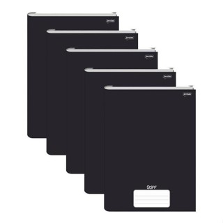 Caderno Brochura Anotação Preto 140X200MM 96 Folhas Kit/5