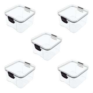 Kit Com 5 Potes Herméticos Com Tampa De Vedação Empilhável Cor Incolor em Oferta na Shopee