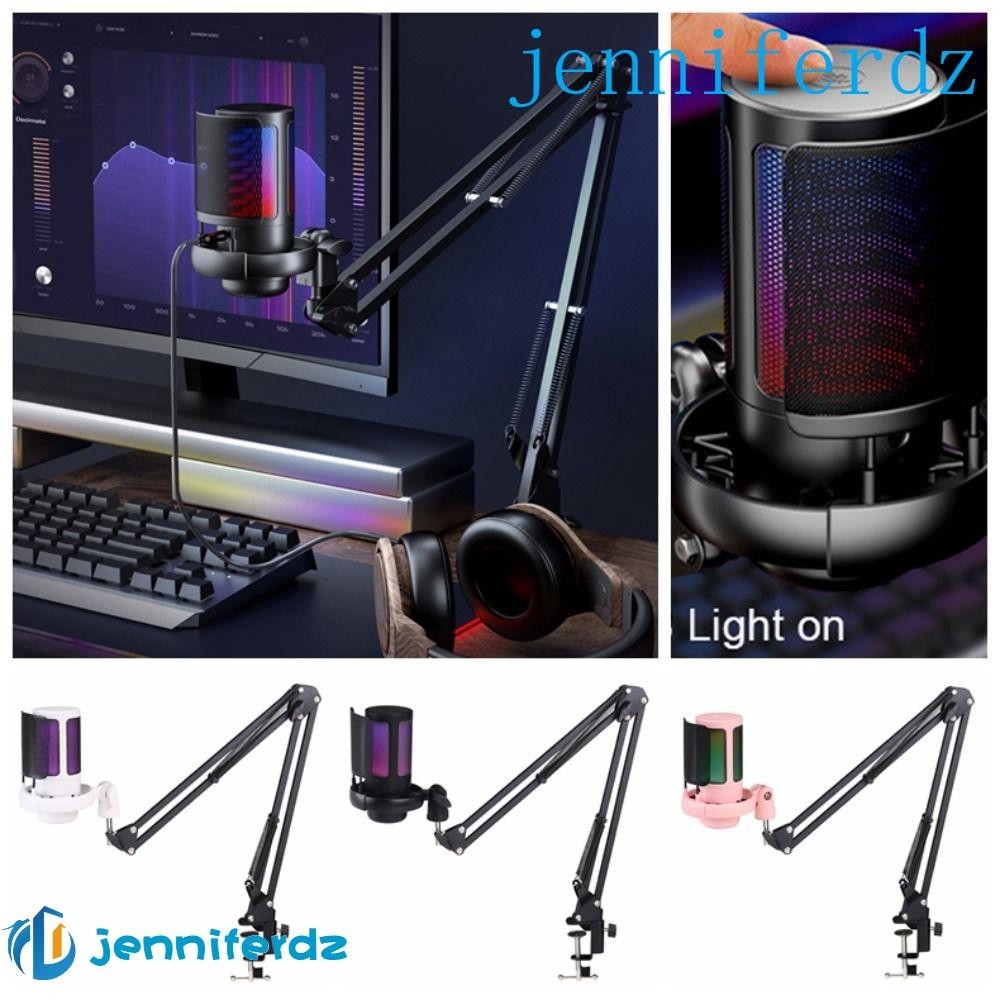 AJENNIFER Microfone USB Com Suporte De Braço , Suspensão Do Condensador Leve , Redução Articulada De Ruído Colorido De Lança