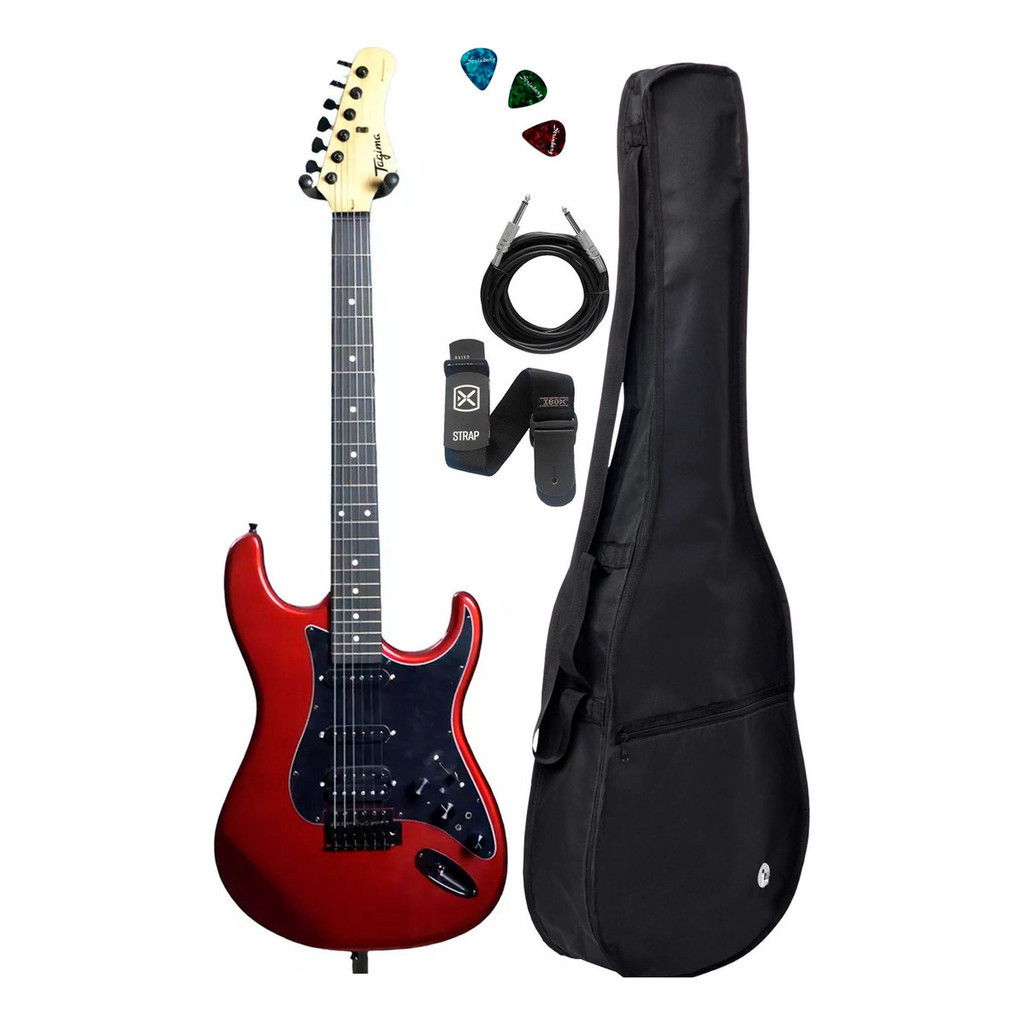 Guitarra Tagima Sixmart Red Capa + Cabo Correia E Paletas