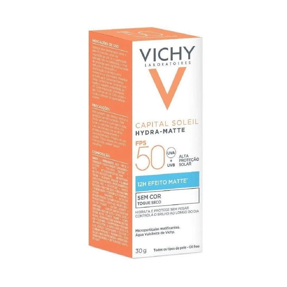 Protetor Solar Facial Vichy Capital Soleil Hydra-Matte FPS50 30g em Oferta na Shopee
