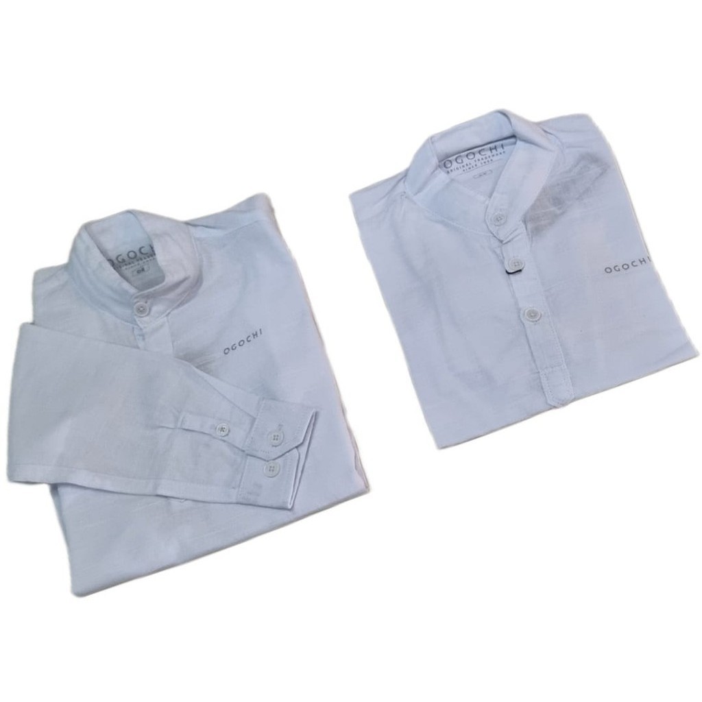Camisa Bata Juvenil da Ogochi Manga Longa Gola Padre