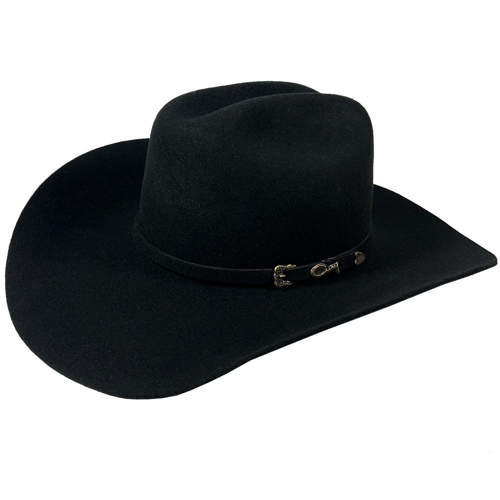 Chapeu Preto Feminino Country Feltro Cury