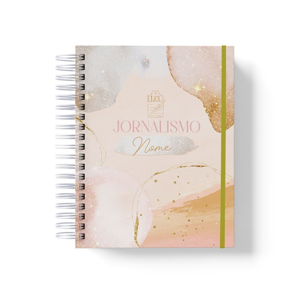Caderno Personalizado Jornalismo (Modelo 04) - A5 15x21cm (PEQUENO) - Com Elástico