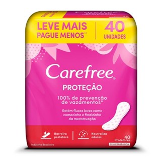 CAREFREE PROTETOR DIÁRIO PROTEÇÃO SEM FRAGRÂNCIA COM 40 UNIDADES em Oferta na Shopee