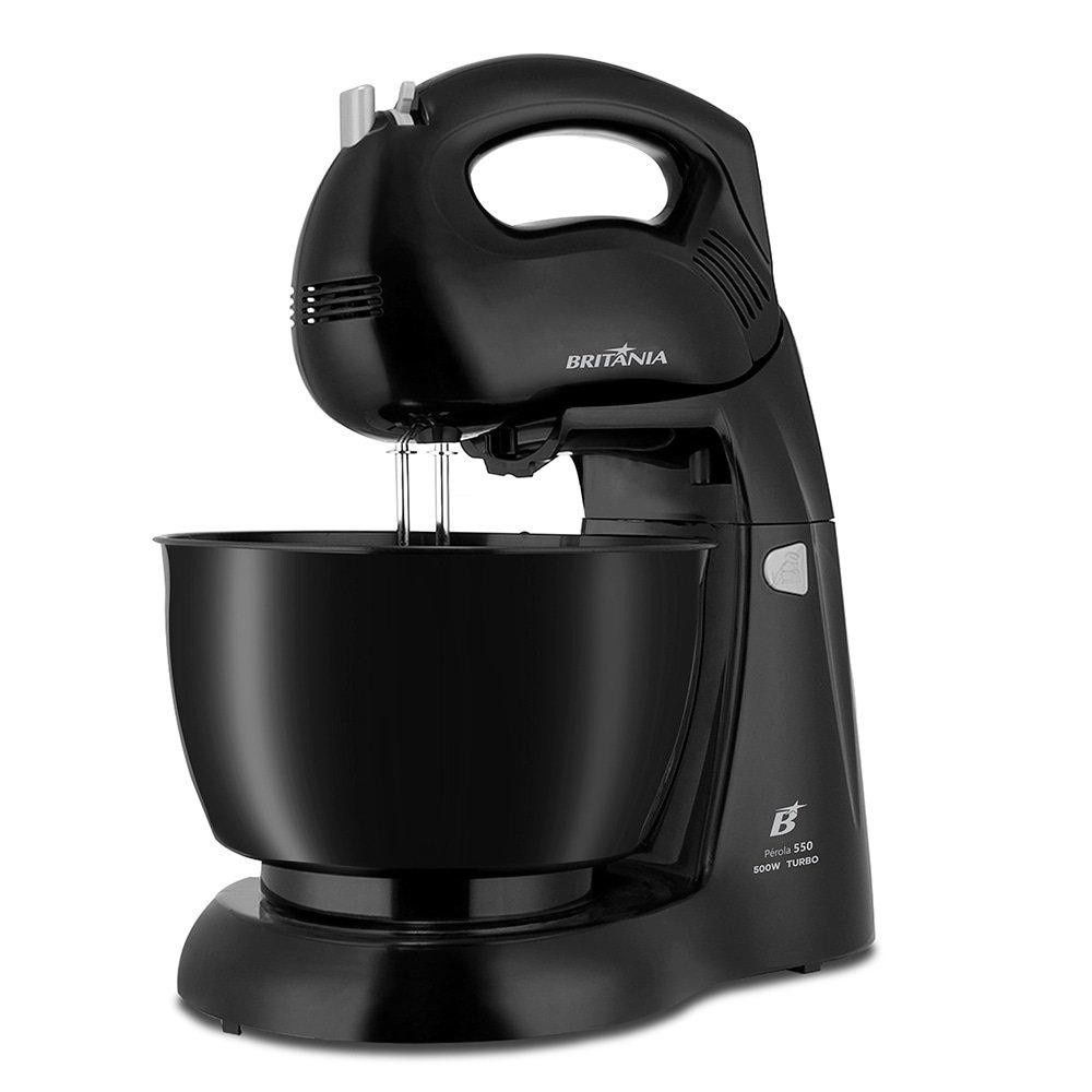 Batedeira Britânia Perola 550 PR Turbo | 4 Velocidades, 1 Tigela, 500W, Preto em Oferta na Shopee