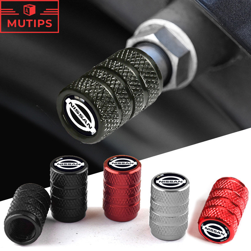 Nissan 4PCS Carro Bicicleta Motocicleta Tampa De Pneus Ar De Haste Anti-Pó Para Chutes Versa Tiida March Sentra Livina gtr