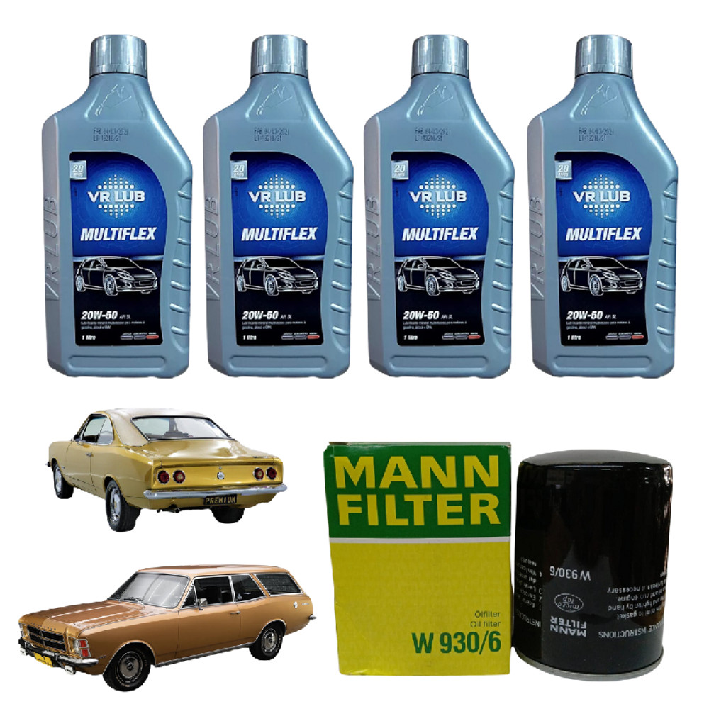 Kit Troca Óleo VRLUB 20w50 Mineral Motor 2.5 4cc GM Opala Caravan Veraneio Chevrolet em Oferta na Shopee