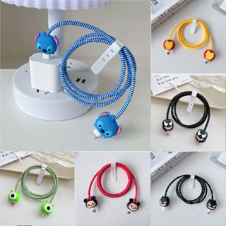 New Cartoon Charger Cable Protector Compatible for IPhon 18W 20W Charger Protection Cover Stitch Winder Protective em Oferta na Shopee