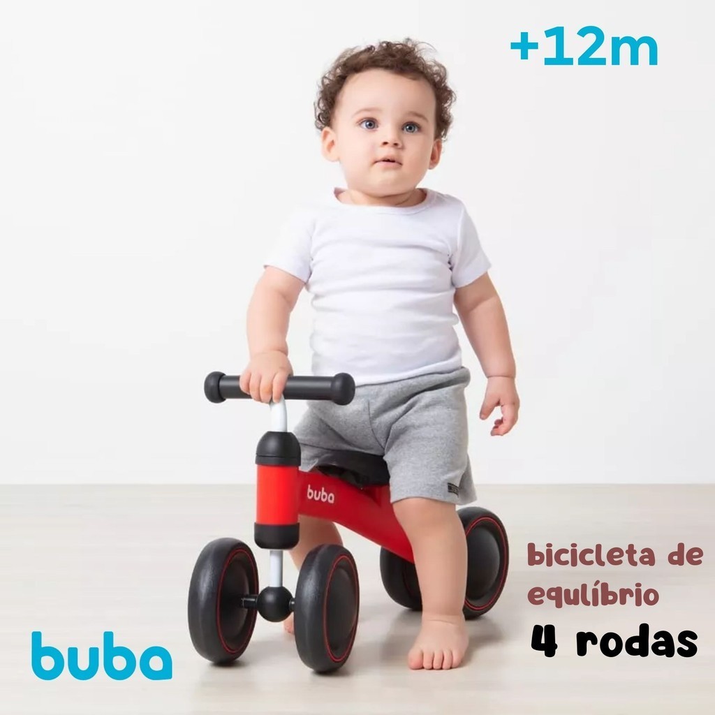 Bicicleta Equilíbrio Andador Sem Pedal Infantil Bebê Da Buba Cor Vermelho