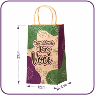Sacola Kraft Especialmente para Você - 10 Unidades - Mini (12X8X23) em Oferta na Shopee