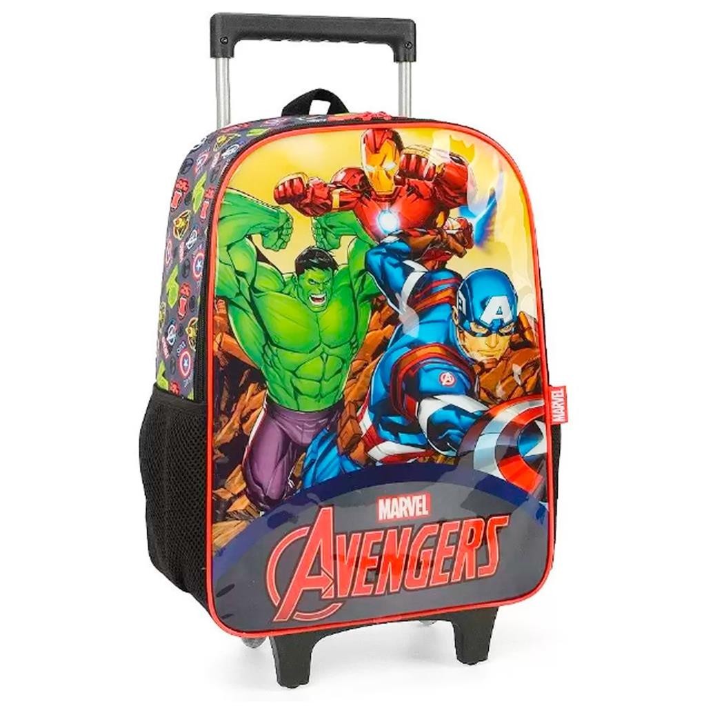 Mochila Escolar De Carrinho Avengers Infantil - Luxcel