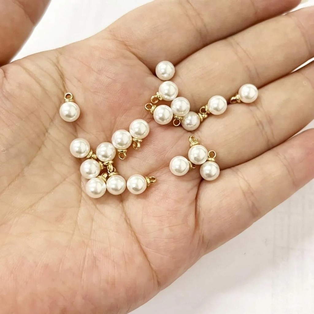 50 Pcs Pingente De Pérola Para Acessórios De Joias 6mm em Oferta na Shopee