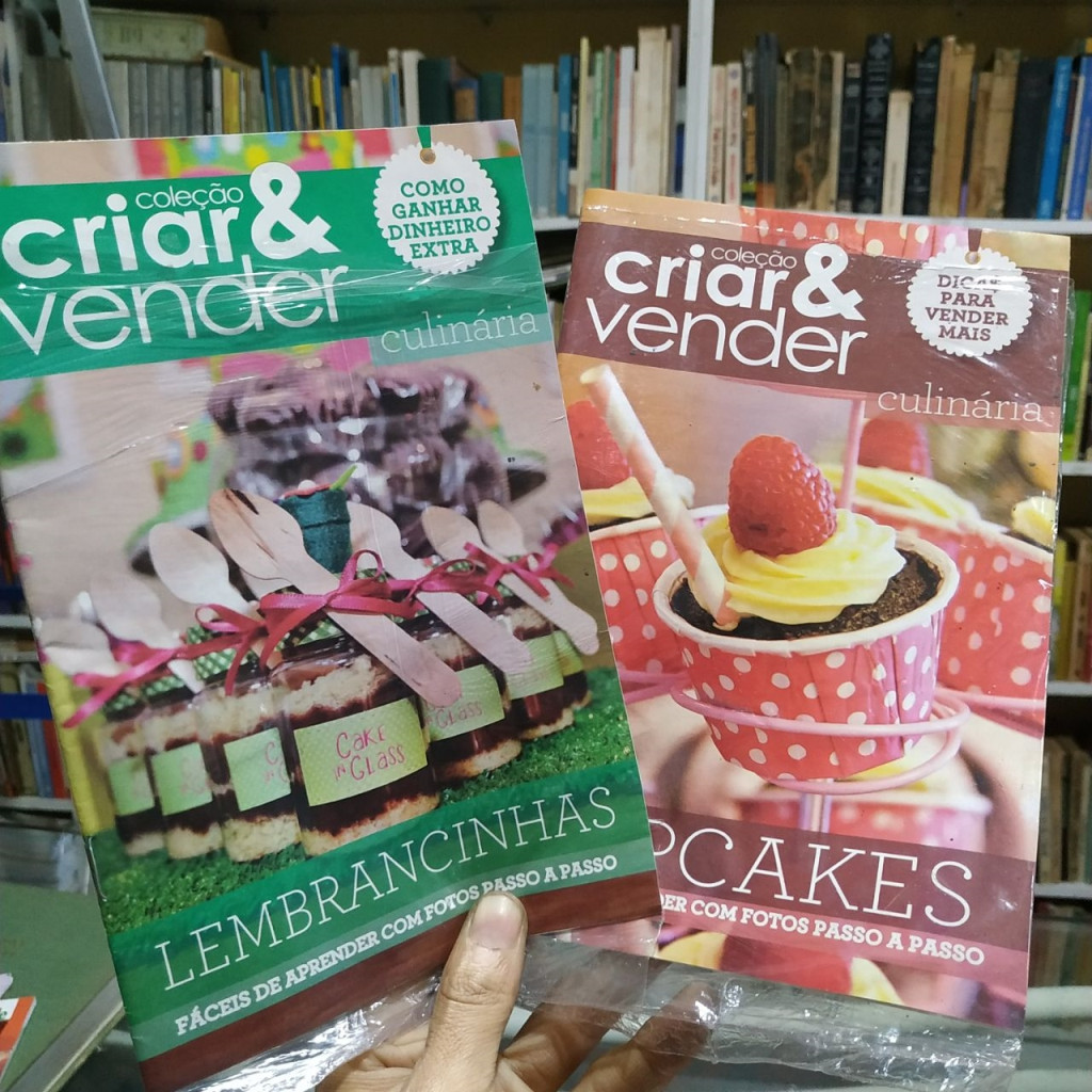3 livretos da coleção criar & vender - cupcakes, salgadinhos, lembrancinhas autor coleção criar & vender