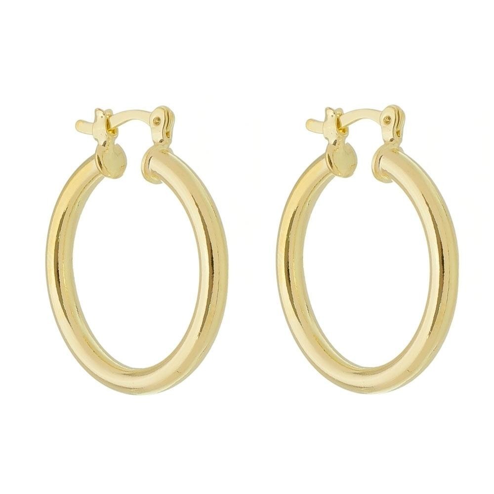 BRINCO DE ARGOLA TUBO NANA G FOLHEADO A OURO 18K PIUKA em Oferta na Shopee