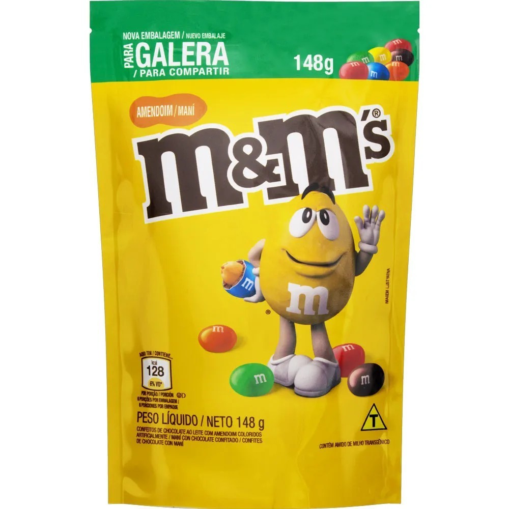 Chocolate Confeito M&M MMS MM S Amendoim 148g Mars