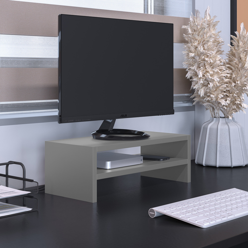 Suporte Para Monitor Stand Home Office Lap 63 cm L03 Cinza - Lyam em Oferta na Shopee