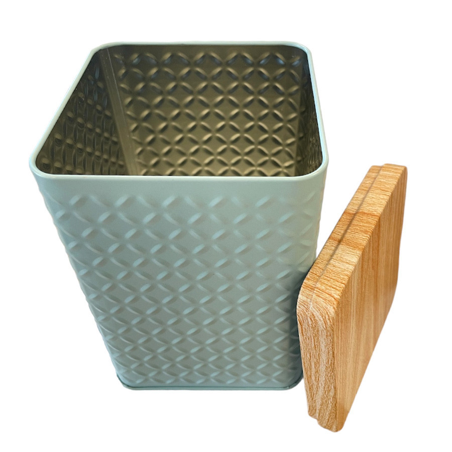 Lata de Metal Quadrada Texturizada - Azul - 10,5x16cm - 1 unidade - Rizzo - Home & Living
