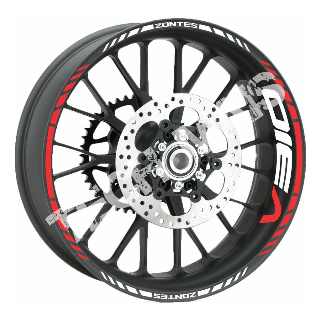 Kit De Adesivos Refletivo Moto Zontes V310 V 310 Rodas com logo internas