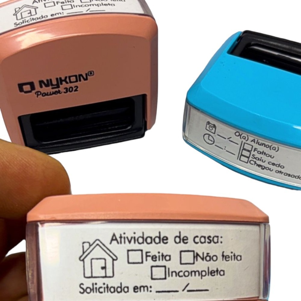 kit Carimbos para Professoras de Registro de frequência presença do aluno e atividade dever de casa em Oferta na Shopee