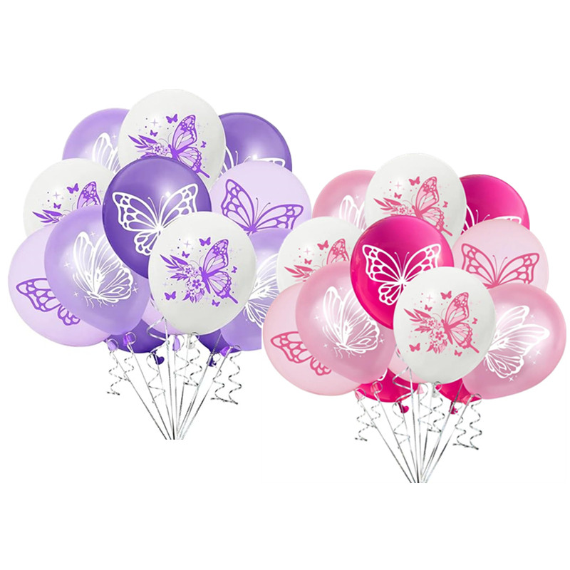20 Peças Tema Borboleta Roxo E Rosa Decoração De Festa De Aniversário Balão De Látex Cena De Casamento Chá De Bebê em Oferta na Shopee