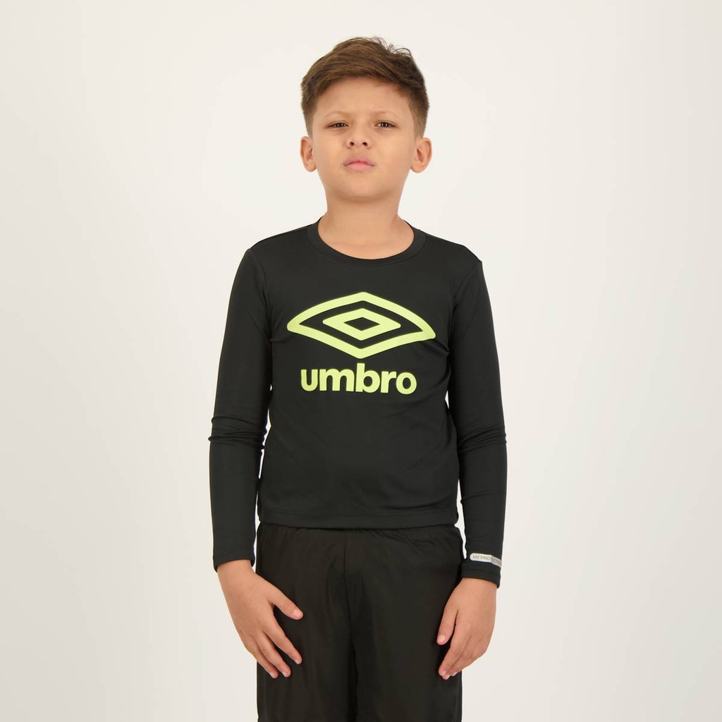 Camisa Umbro Manga Longa Basic UV Juvenil Preta - Sports & Outdoors