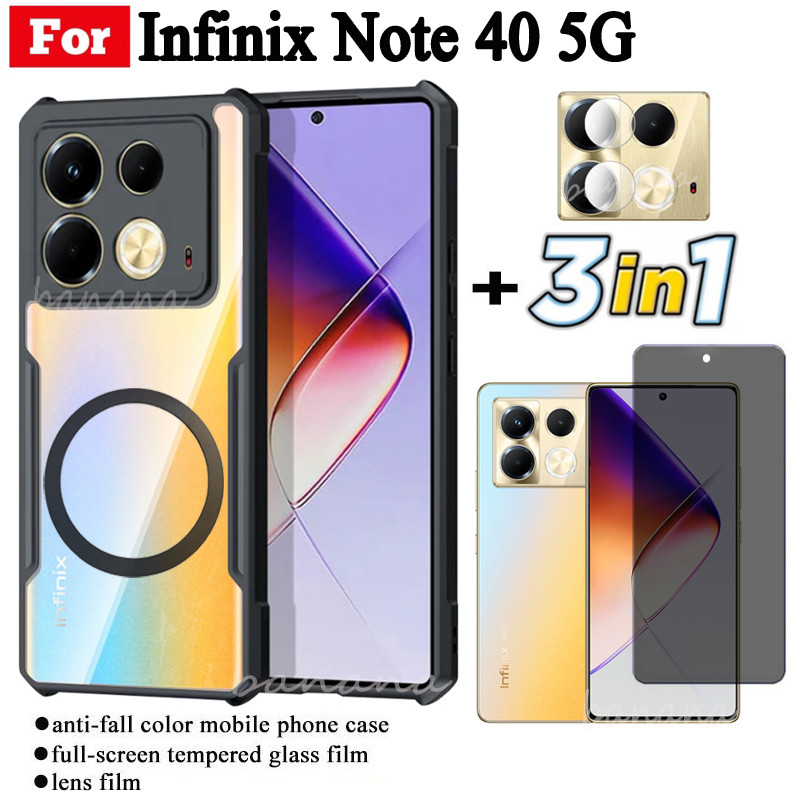 Capa De Telefone À Prova De Choque 3 Em 1 infinix Note 40 5G Com Adesivo Magnético De Carregamento Sem Fio Para 4G 40X A