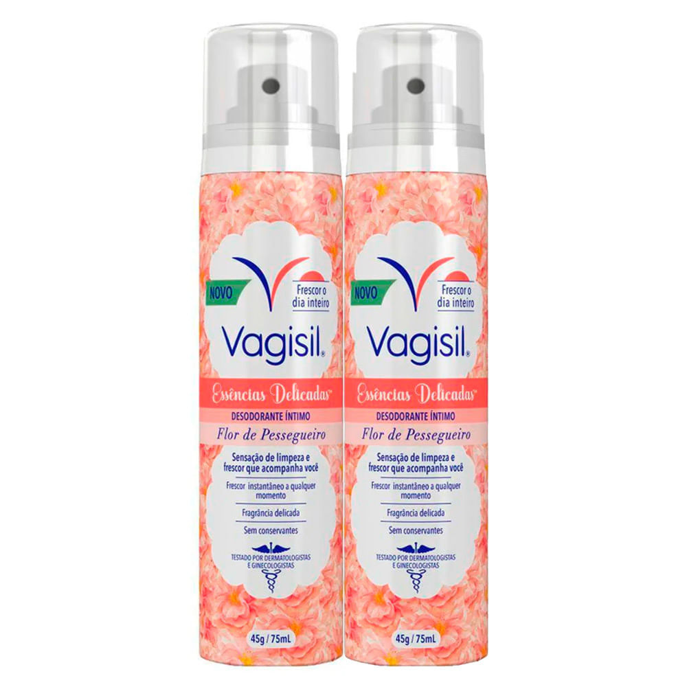 Kit 2 Desodorante Íntimo Vagisil Flor de Pessegueiro 75ml em Oferta na Shopee