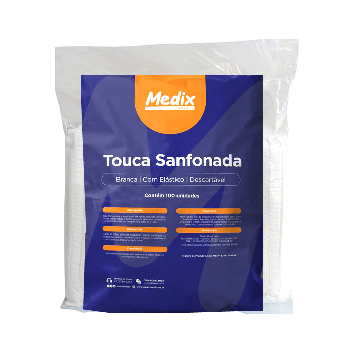 Touca com Elástico Descartável c/100 Un. Medix