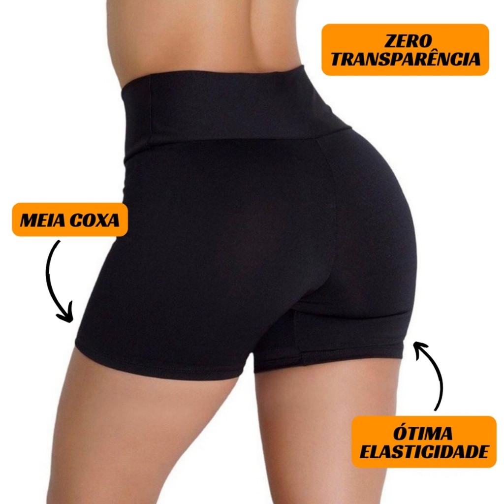 Kit 5 Shorts Suplex Legging Academia Cós Alto Não fica Transparente