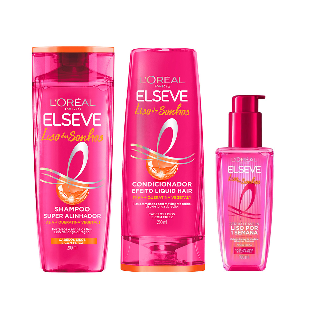 KIT ELSEVE SH + COND + SÉRUM LISO DOS SONHOS