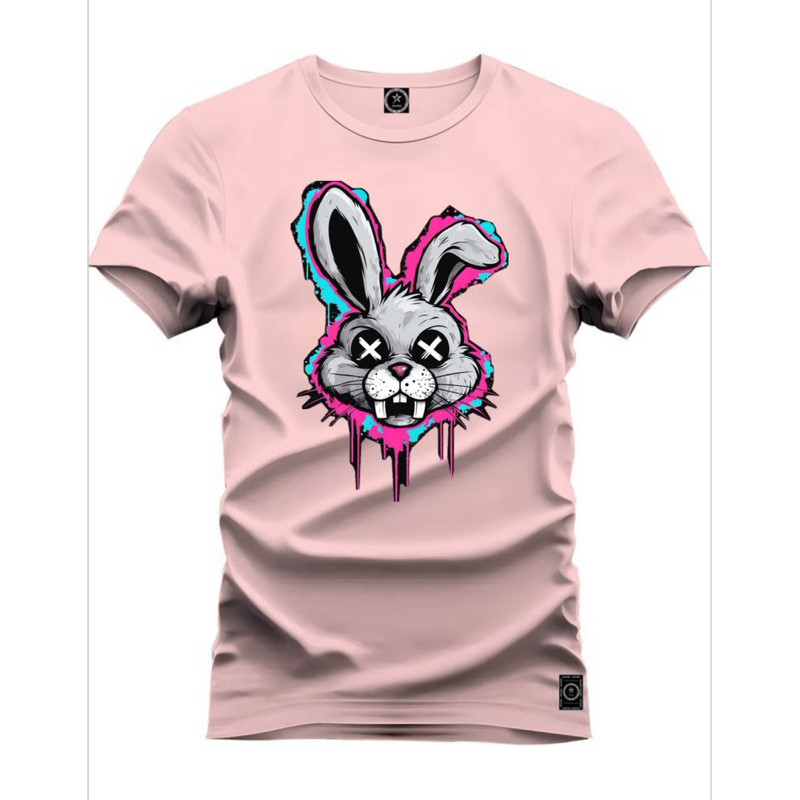 Camiseta blusa estampada Coelho Doido 100% algodão Envio Imediato