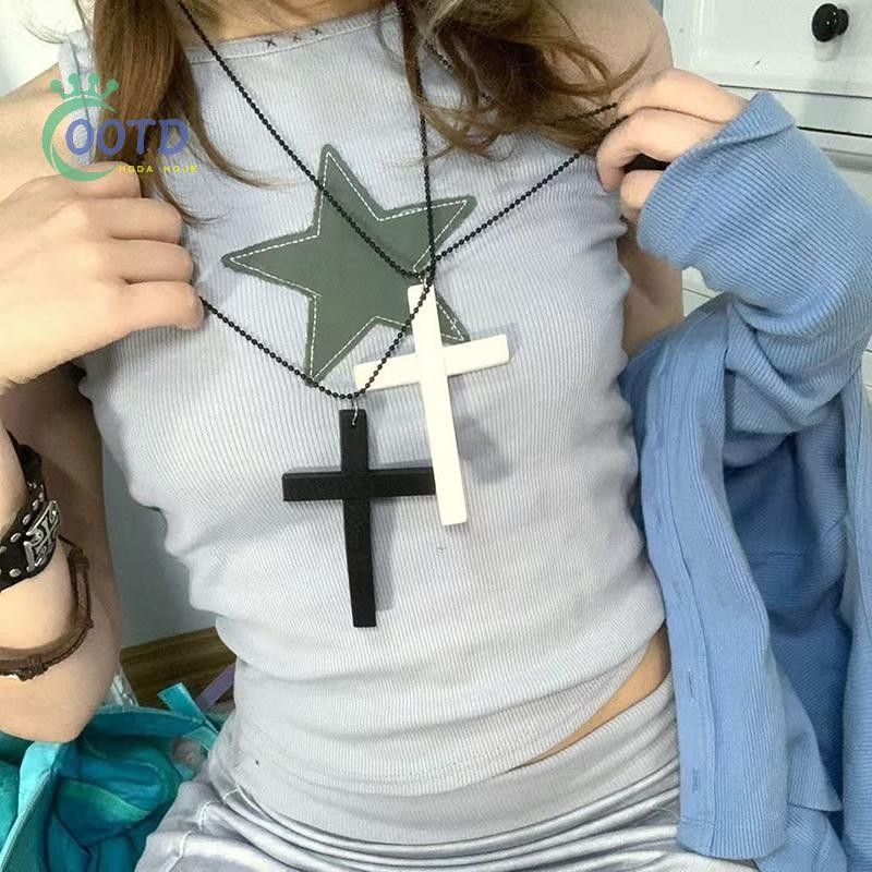 Moda Hoje Na Legal Punk Gótico Madeira Cruz Pingente Colar Para Mulheres Masculino Vintage Hip Hop Festa Jóias Acessório em Oferta na Shopee