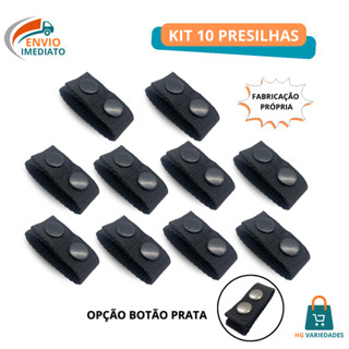 Kit 10 Presilha De Nylon Para Cinturão Guarnição Cinto Tático Com Botão Preto Ou Niquelado em Oferta na Shopee