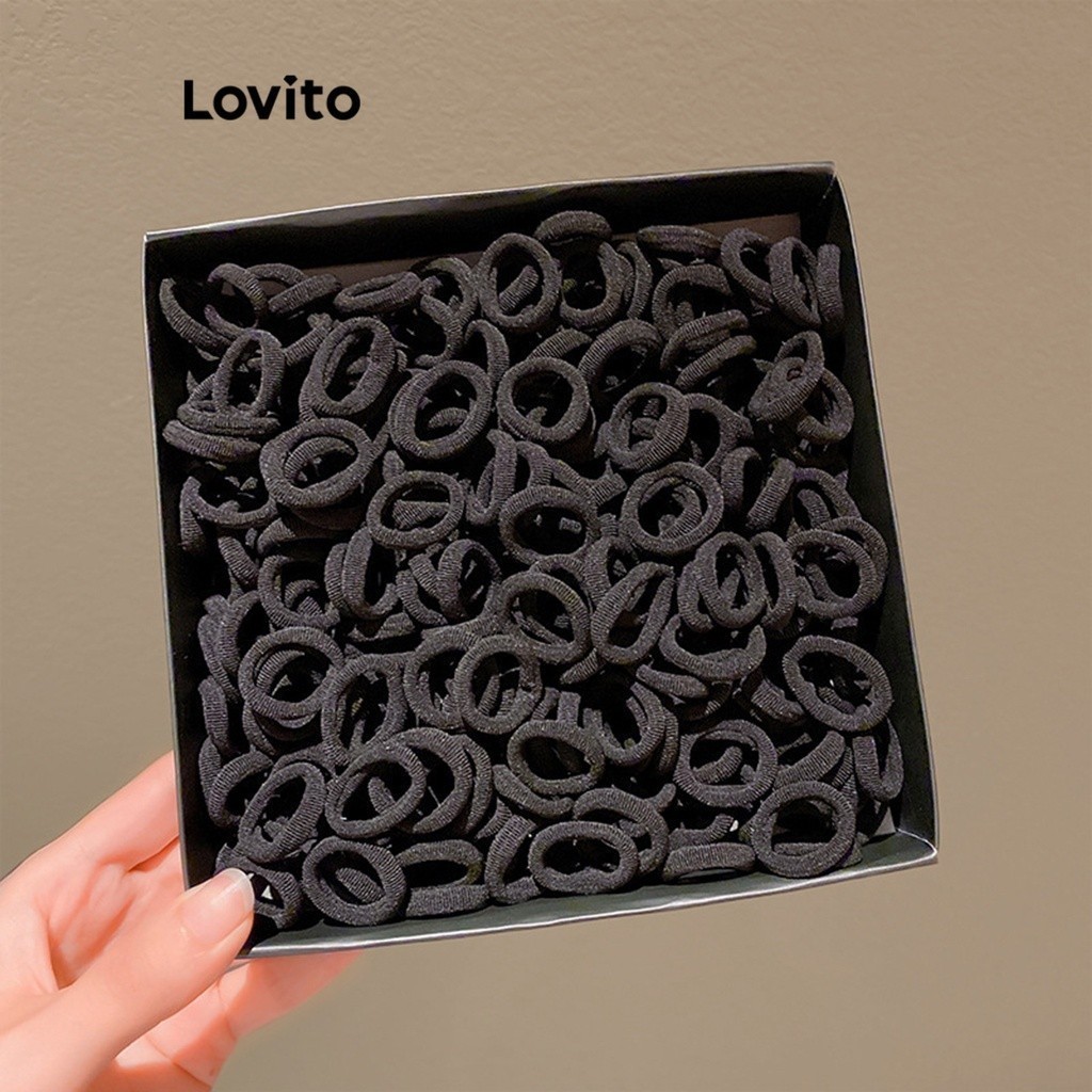 (Trendy) Lovito Laços De 100 Palitos Maillard Dopamina Laços De Cabelo Para Mulheres LFA12503 em Oferta na Shopee