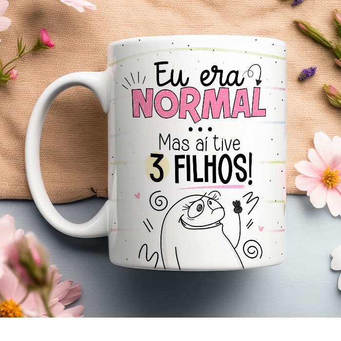 Caneca de Porcelana Flork com frases divertidas Mãe  Vários Modelos