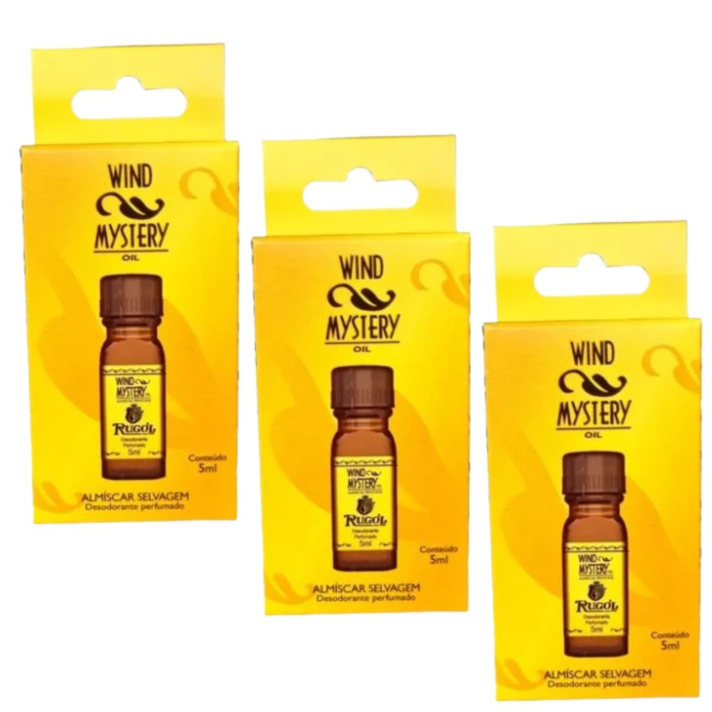 Kit 3 Desodorante Wind Mystery Oil Almíscar Selvagem 5Ml - Rugól