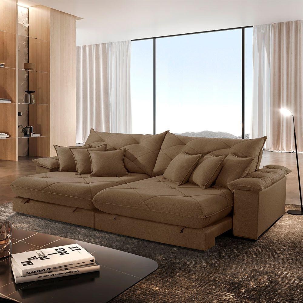 Sofá ágata Veludo Dois Módulos De 80 Cm B25 Meu Sofá Online B016 Veludo Marrom