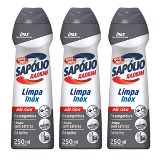 Kit 3 Sapólio Radium Multiuso Cremoso Limpa Inox 250ml em Oferta na Shopee