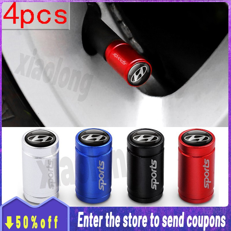 [Promo] Para Hyundai 4pcs Válvula De Pneu De / Roda Poeira cap Tampão Da Válvula Do Pneu acessório para carro