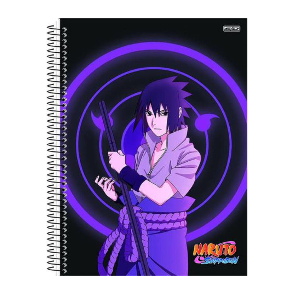 Caderno 10 Matérias Universitário Naruto 160 Folhas - CAPA: SASUKE