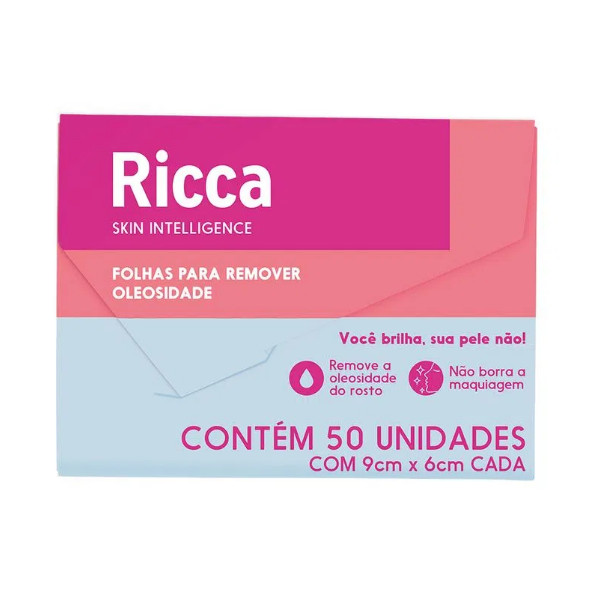 Ricca Folhas para Remover Oleosidade com 50 Un Ref 3716 em Oferta na Shopee