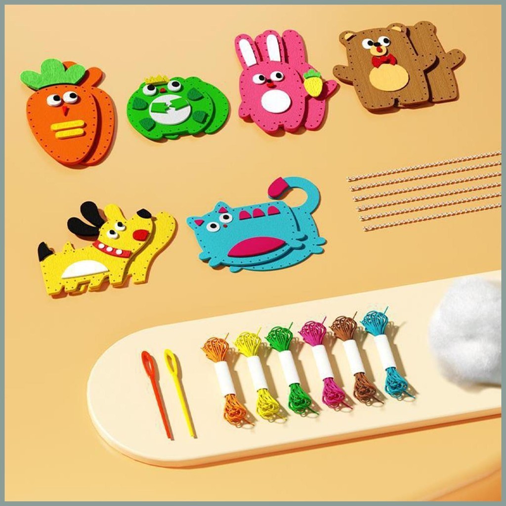Kits De Costura Para Crianças Kit Artesanato De Feltro DIY Enfeites De Bonecas Conjunto E Aprenda A Costurar yuneaph em Oferta na Shopee