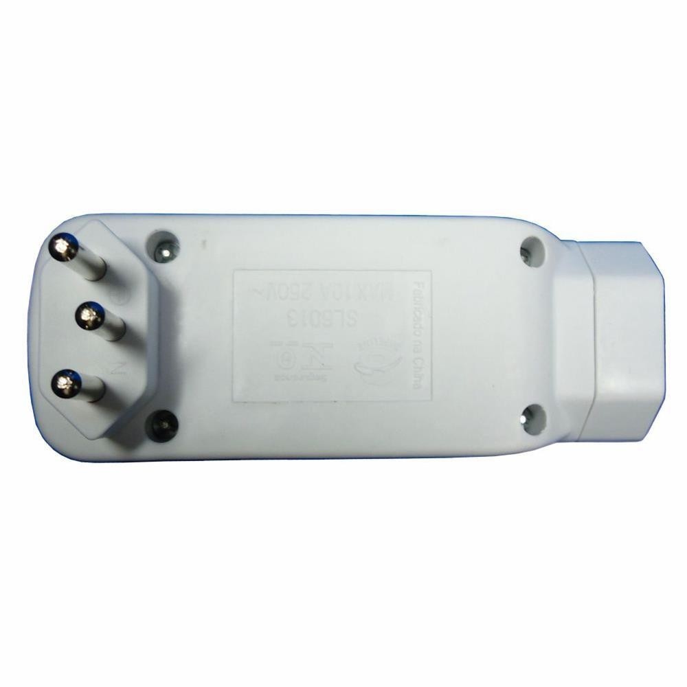 Adaptador Universal - 4 Tomadas - 2 Pinos + Terra - Com interruptor - DNI 7013