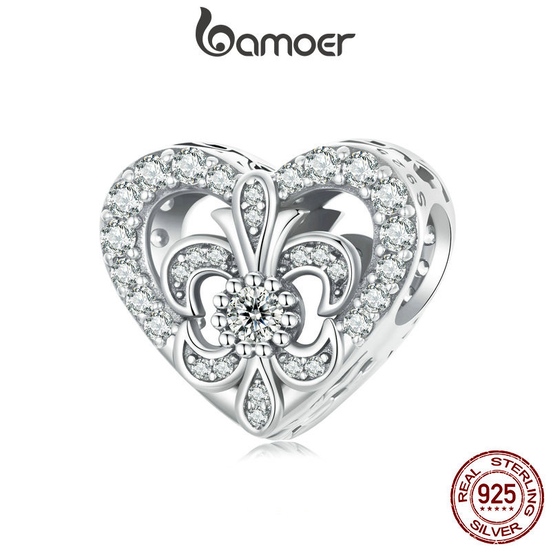 Bamoer 925 Sterling Sliver Charme Retro Iris Design Pingente Acessórios Para Pulseiras Meninas Femininas - Fashion Accessories