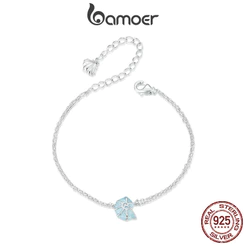 Bamoer Pulseira Prata 925 Concha Azul Presente Diário​