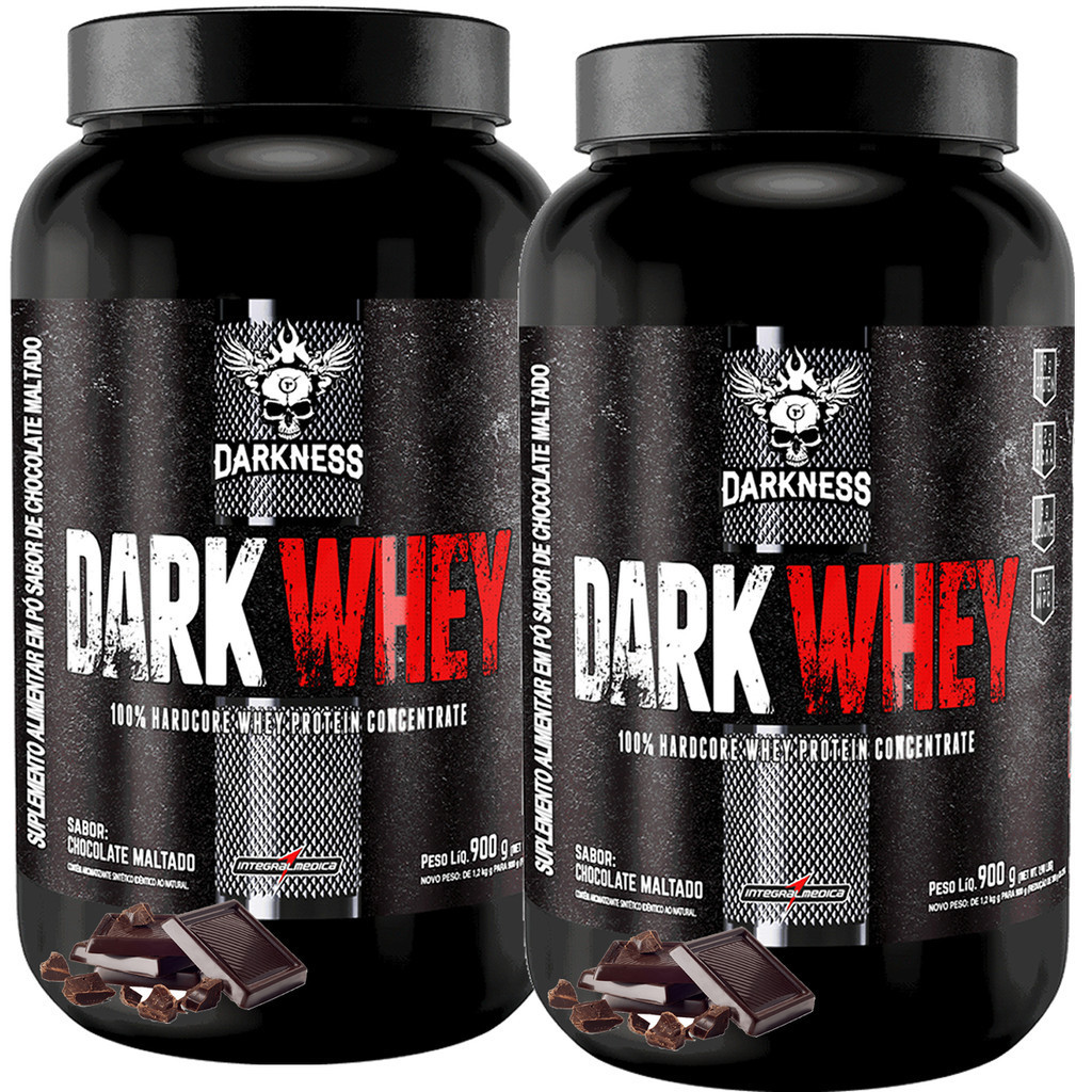 Kit 2x Whey Protein 100% Concentrado DarkWhey 900g Darkness