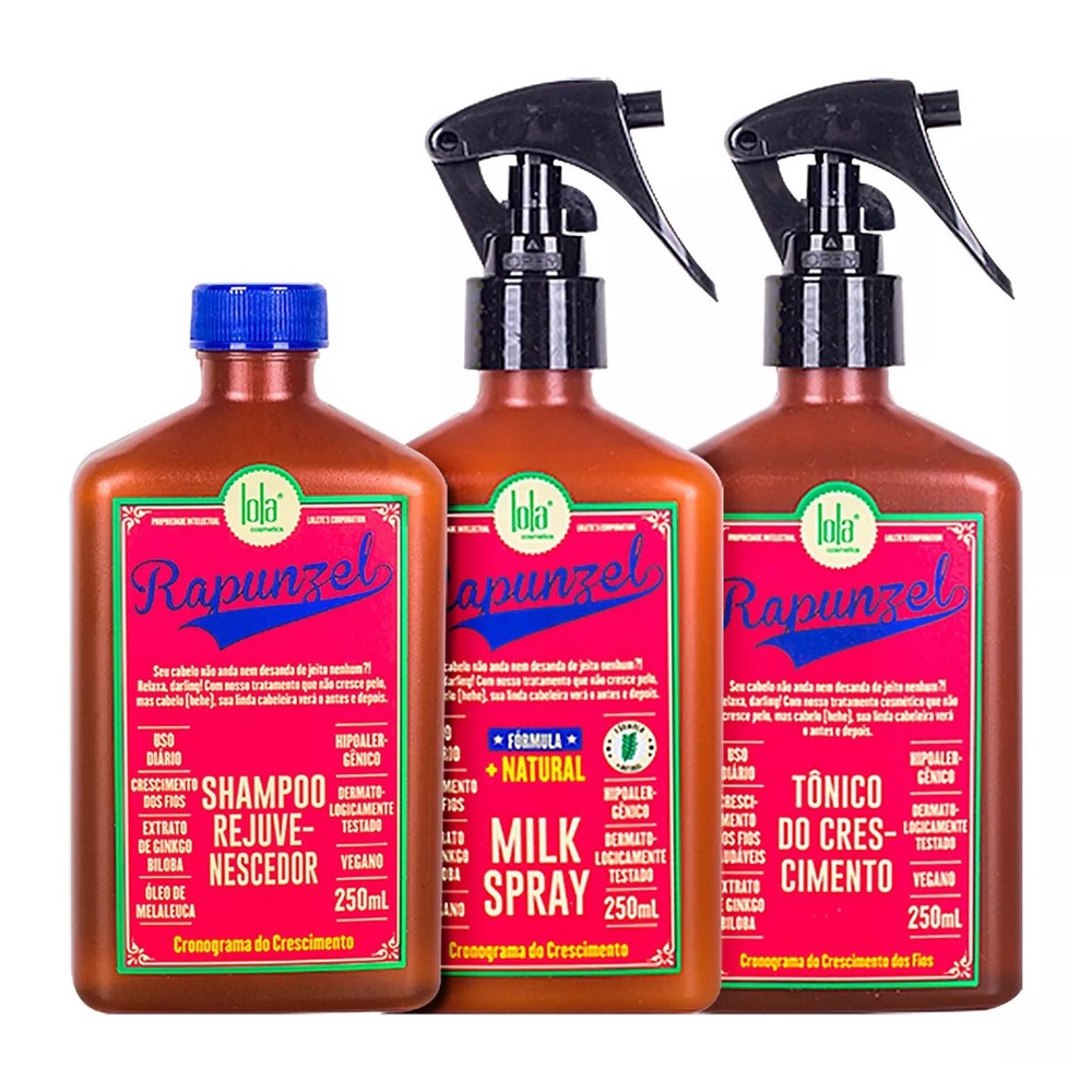 Lola Rapunzel Kit Tônico + Sh + Milk Spray 250ml(3 produtos)