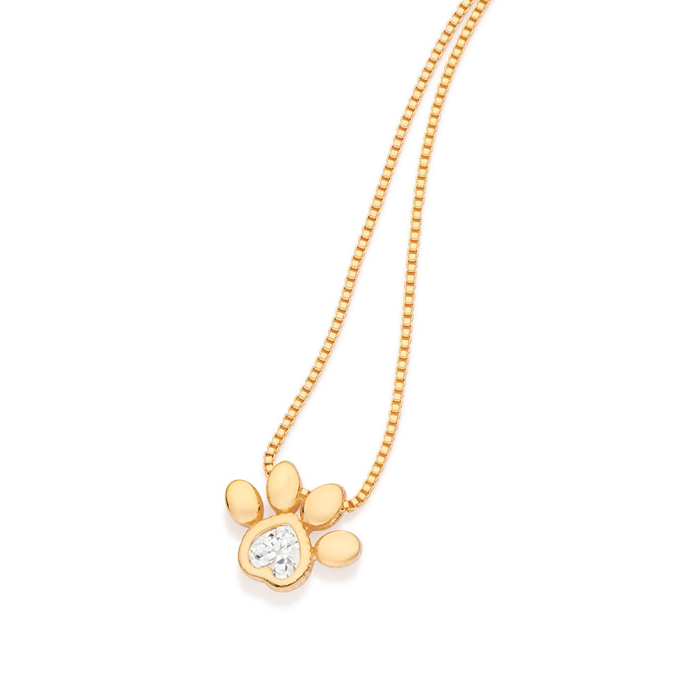 Gargantilha Rommanel 50 cm Com Pingente Pata De Pet Banhado a Ouro 18k - 532518