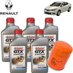 KIT 5L ÓLEO CASTROL GTX 15W40 + 1 FILTRO (TO1742) FLUENCE 2.0